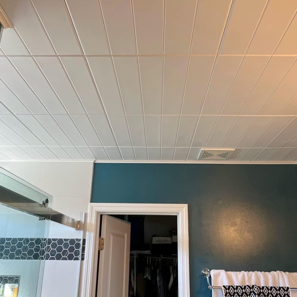 Plain White Foam Glue-Up Square Ceiling Tile