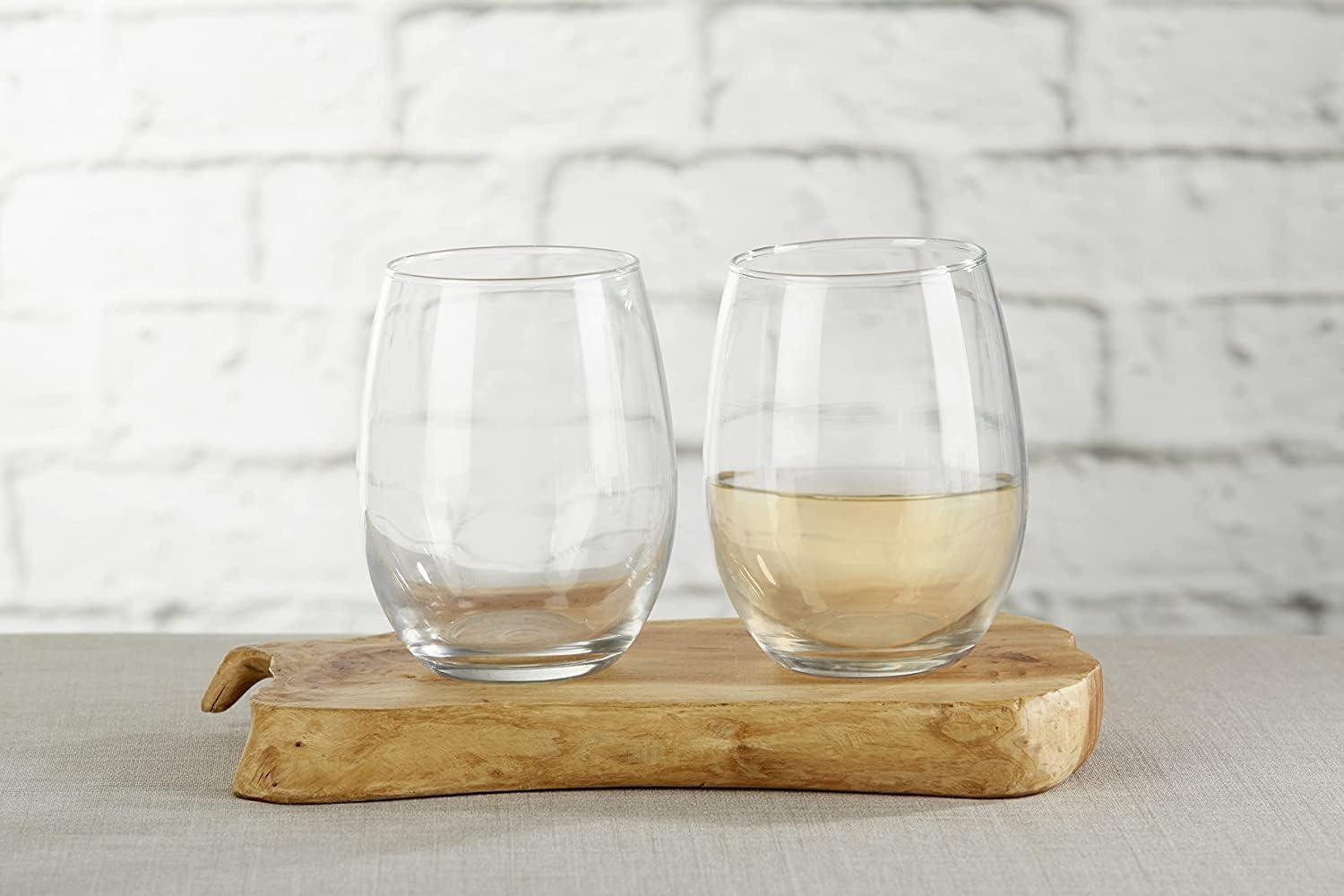 Kate Aspen 12PCS Blank 15 oz. Stemless Wine Glass, Drinking Glasses and DIY Favor Decor for Wedding, Bridal Shower, Baby Shower and Anniversary Party