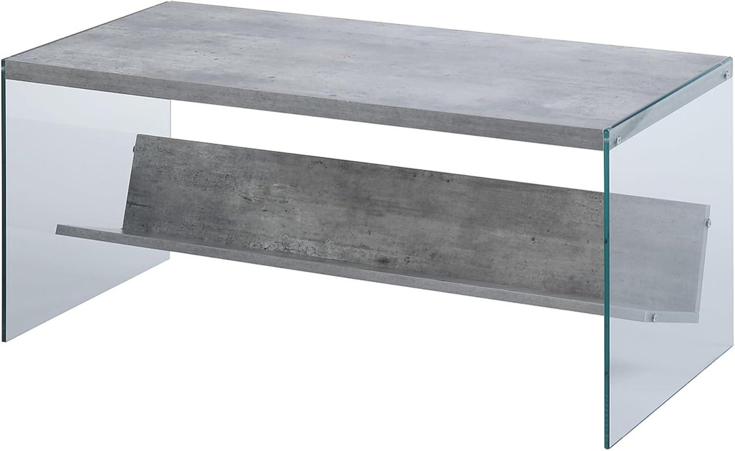 Modern Faux Birch and Glass Rectangular Coffee Table