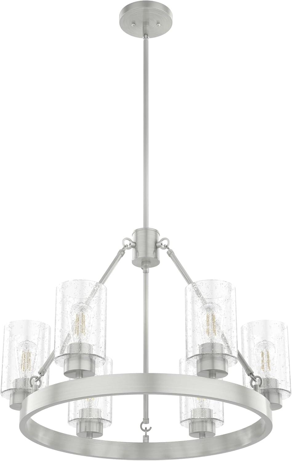 Hartland Brushed Nickel 6-Light Wagon Wheel Chandelier