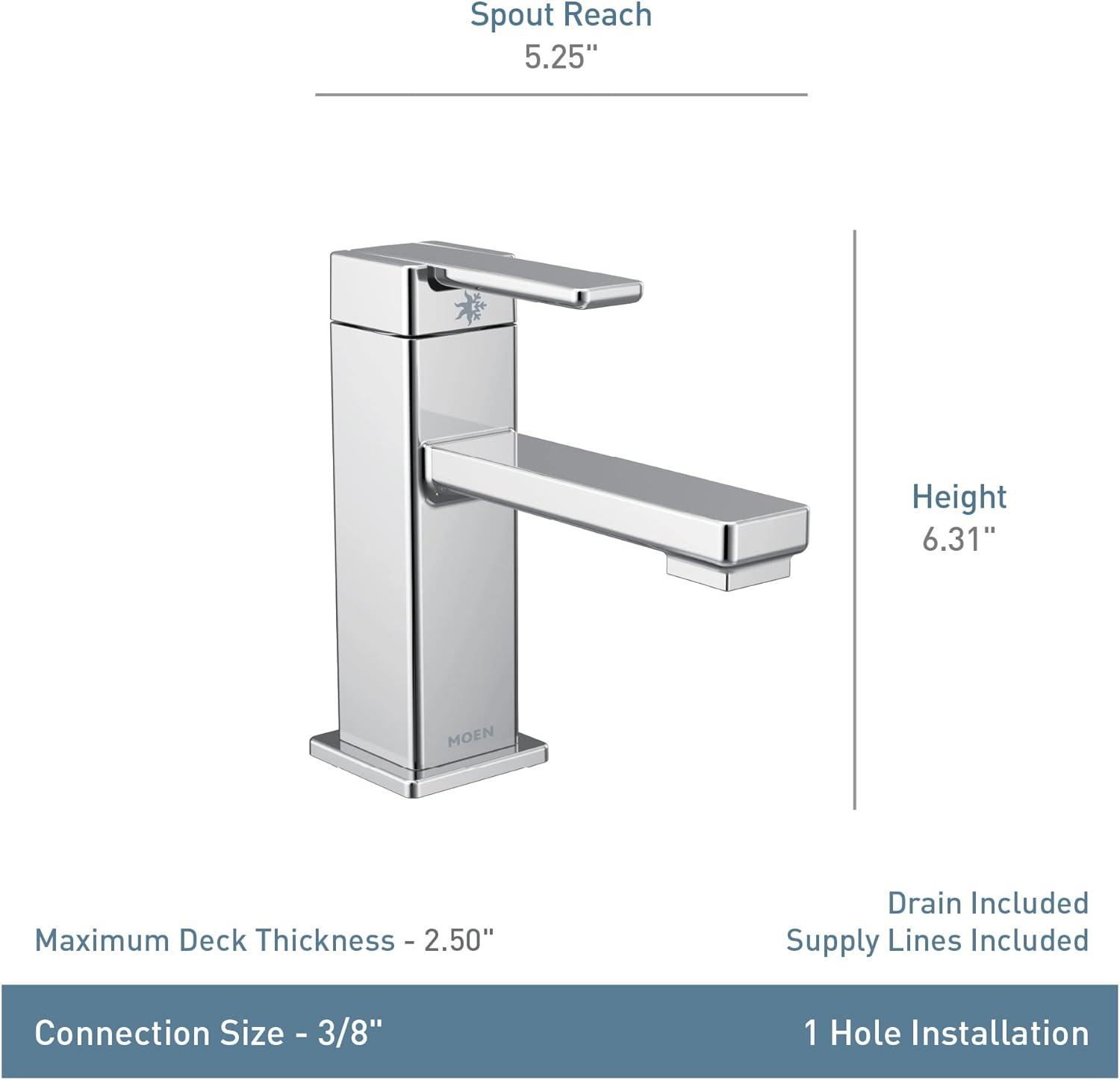 90 Degree Single Hole Bathroom Faucet with Drain Assembly