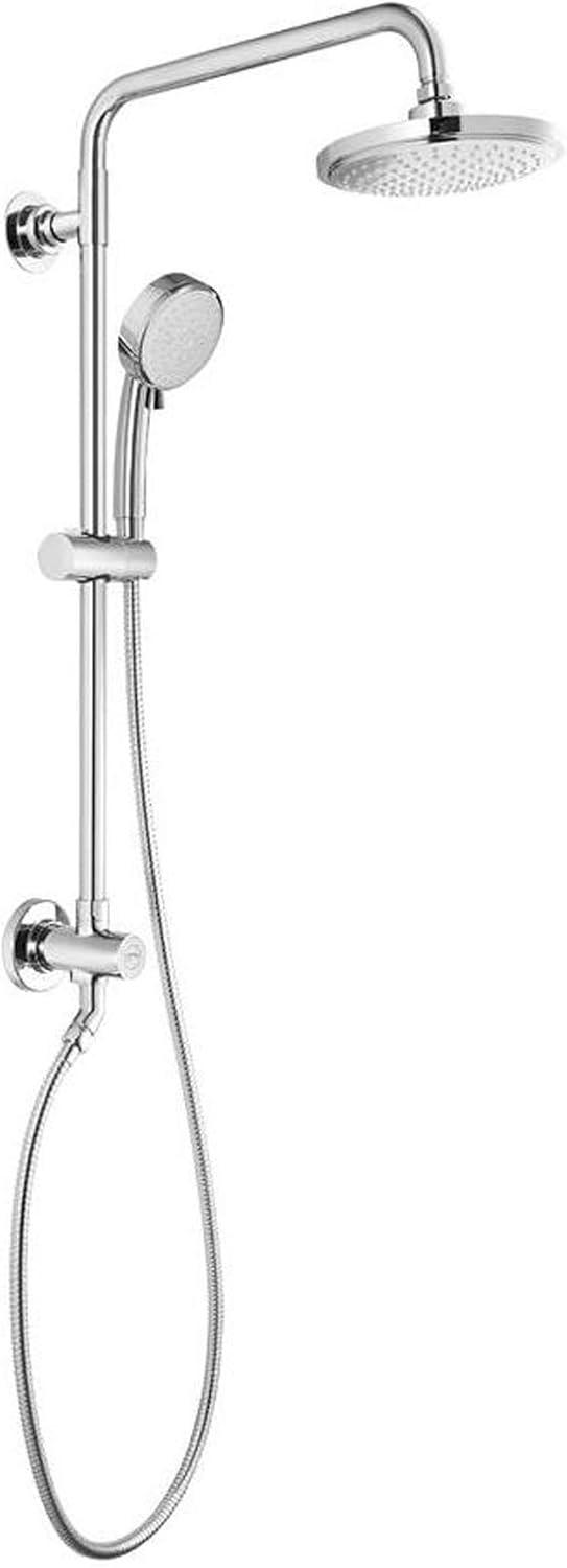 Chrome Dual Shower Head with Handheld and Adjustable Rail