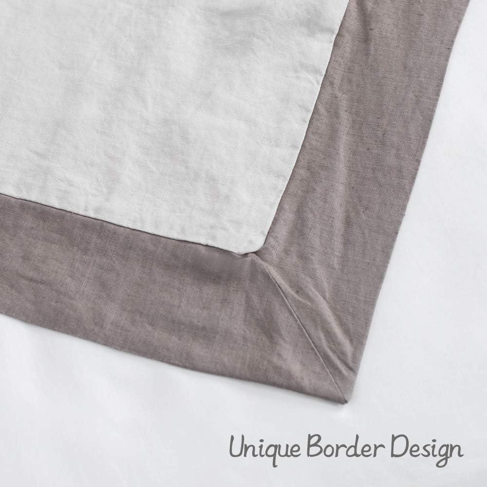 Twin Size Grey Linen Duvet Cover Set with Pillowcase