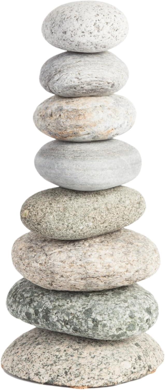 9-Inch Handcrafted Natural Stone Garden Cairn Sculpture