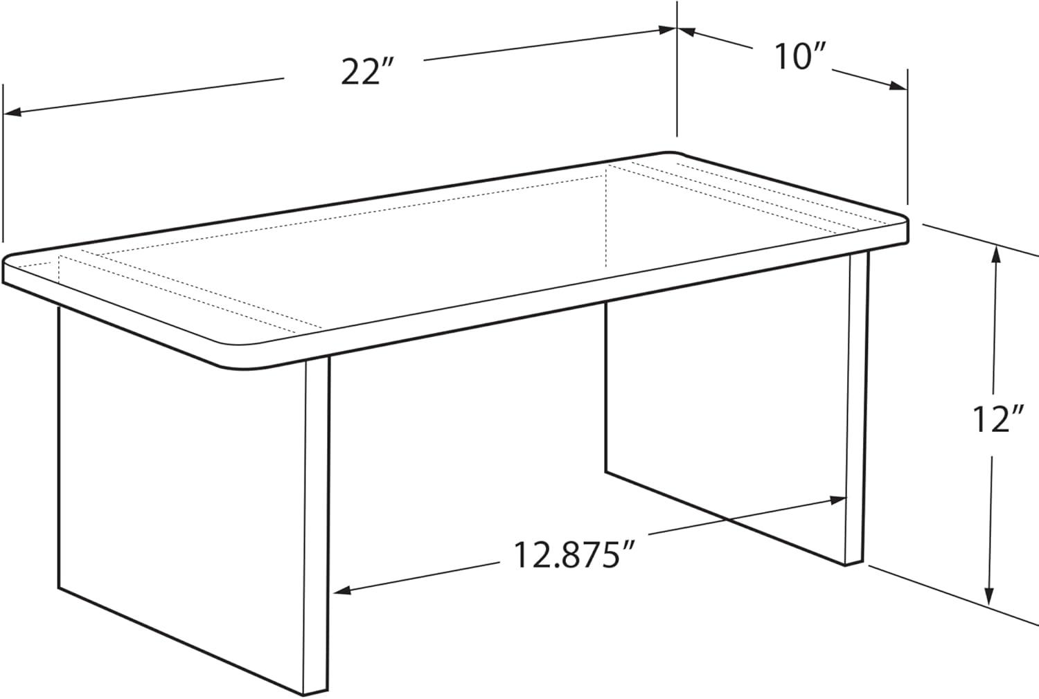 Azar Displays Clear Acrylic 22"W x 10"D x 12"H 1/2" Thick Deluxe Riser w/ Bumpers
