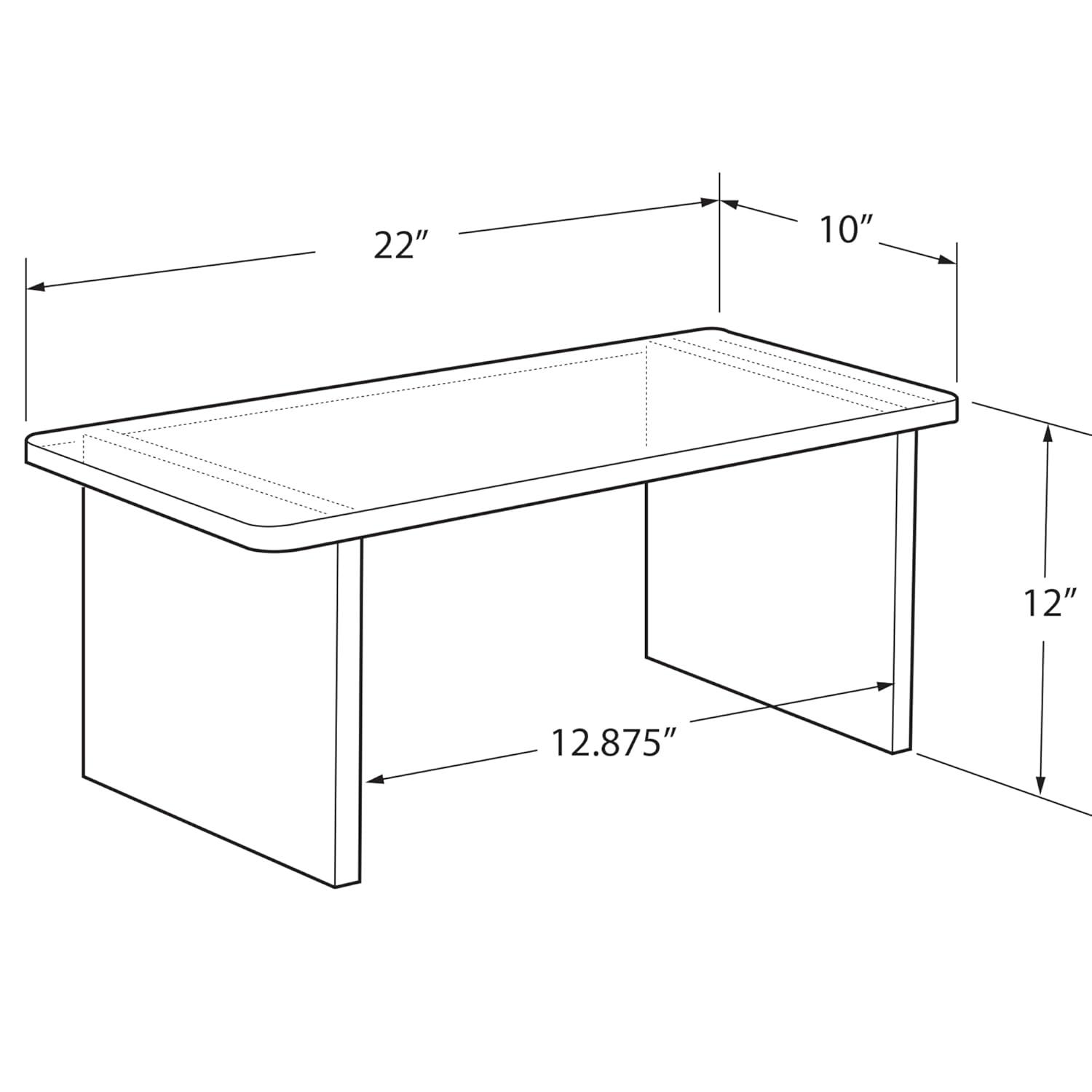 Azar Displays Clear Acrylic 22"W x 10"D x 12"H 1/2" Thick Deluxe Riser w/ Bumpers
