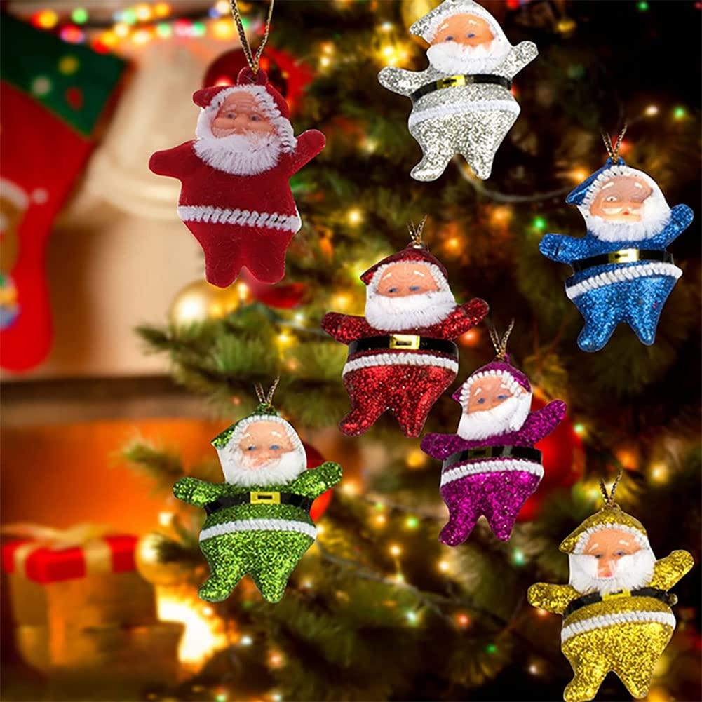 Clearance! 6Pcs Christmas Ornaments Gift, Cute Mini Santa Claus Style Christmas Tree Party Hanging Decorations for Christmas Home Decoration and Various Occasions