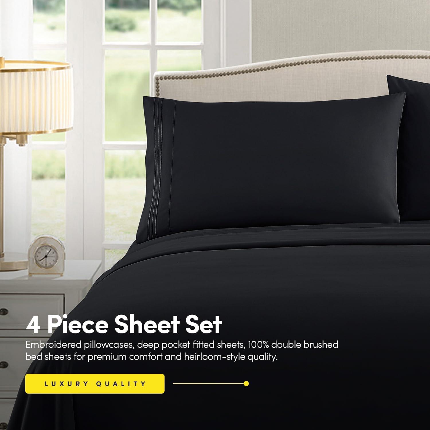 1500 Supreme Collection Queen Sheet Sets Beige Cream - Luxury Hotel Bed Sheets and Pillowcase Set for Queen Mattress - Extra Soft, Elastic Corner Straps, Deep Pocket Sheets, Queen Beige Cream