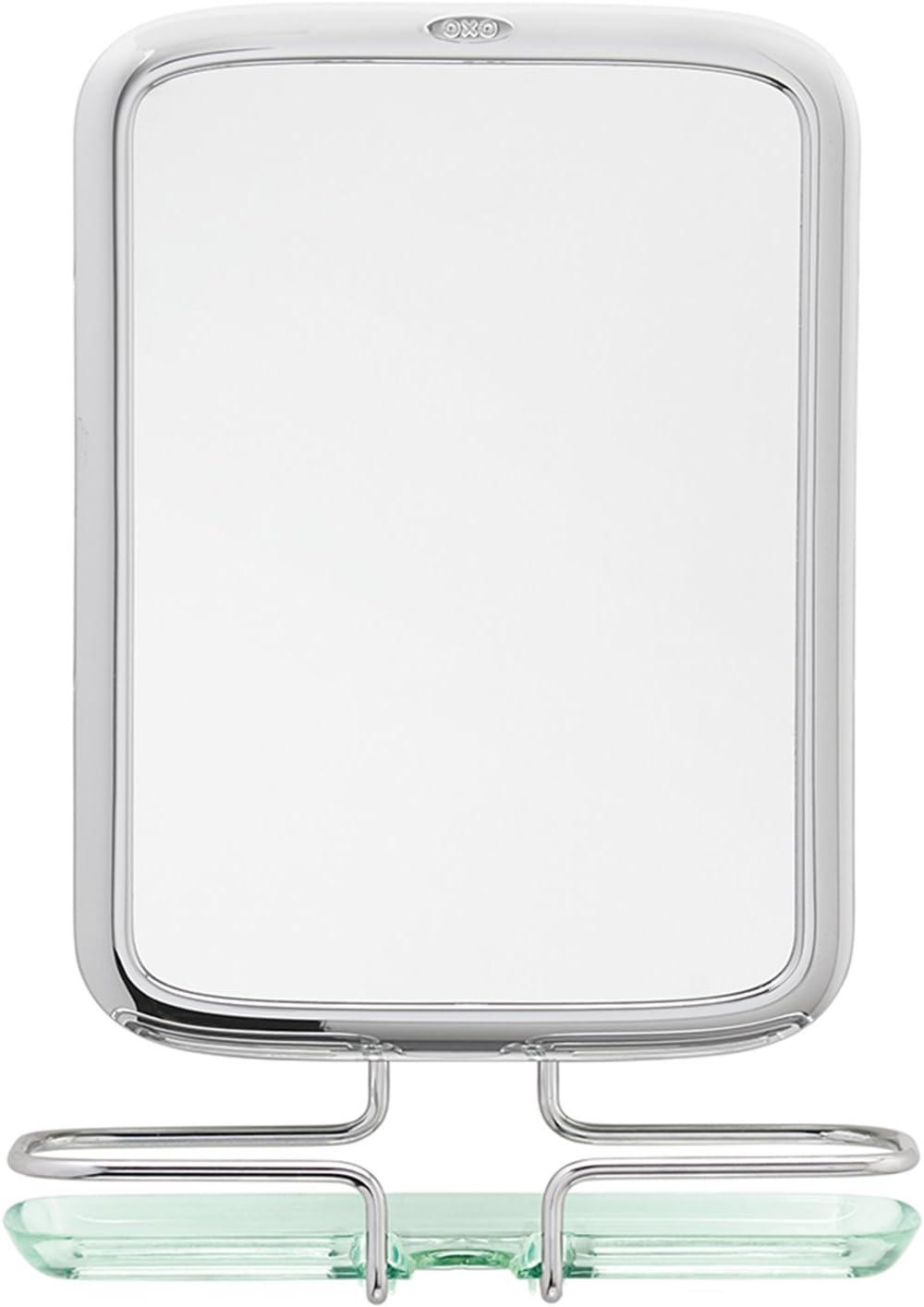 Chrome Vertical Fogless Wall Mounted Mirror with Shelves