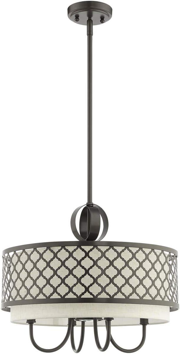 Arabesque Mini Drum 5-Light Pendant in English Bronze