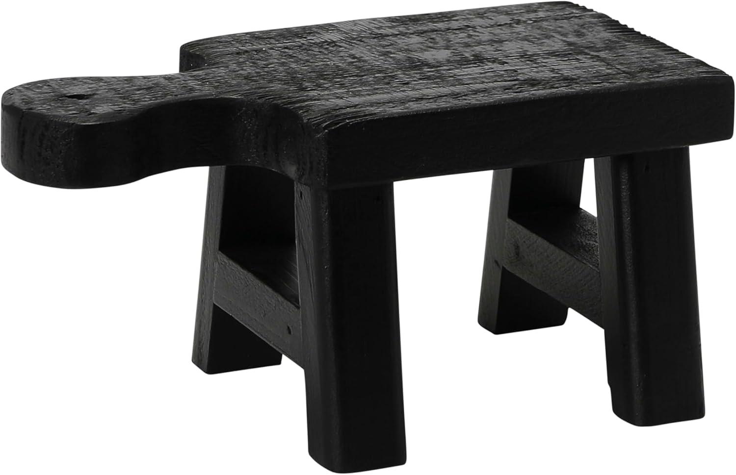 Black Wood Square Decorative Pedestal Stand