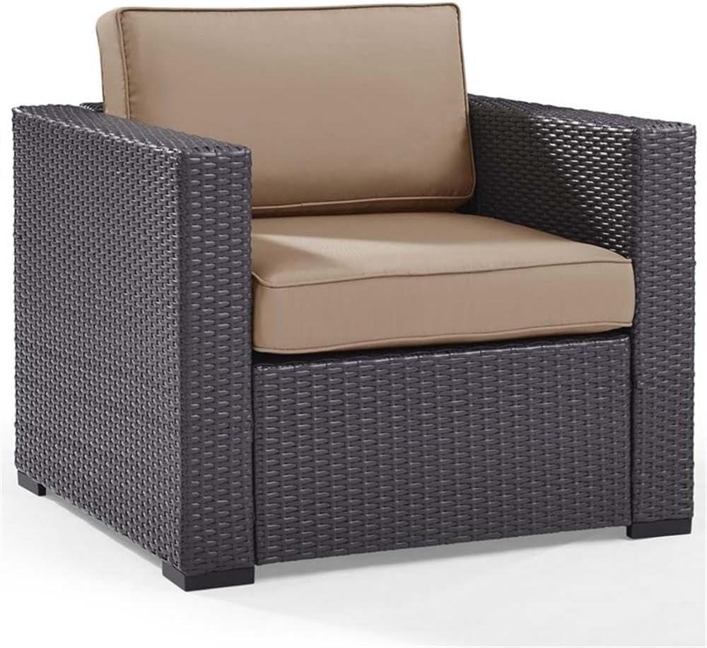 Biscayne Outdoor Wicker Armchair - Mocha - Crosley