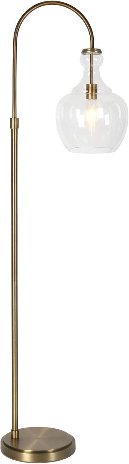 Henn&Hart 12" Brass Metal/Glass Floor Lamp