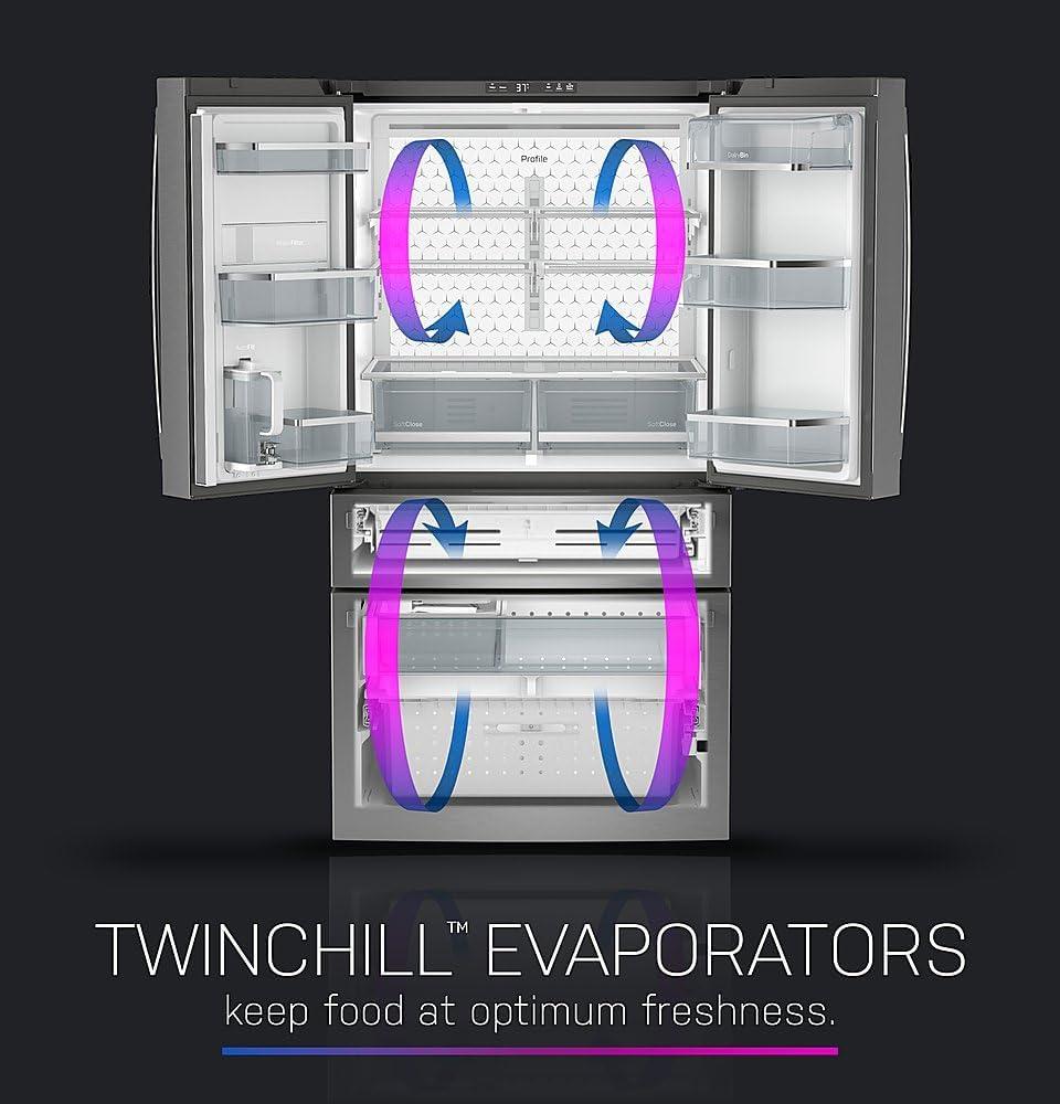 GE Profile™ Series Energy Star Smart 29 Cu. Ft. Fingerprint Resistant 4-Door French-Door Refrigerator