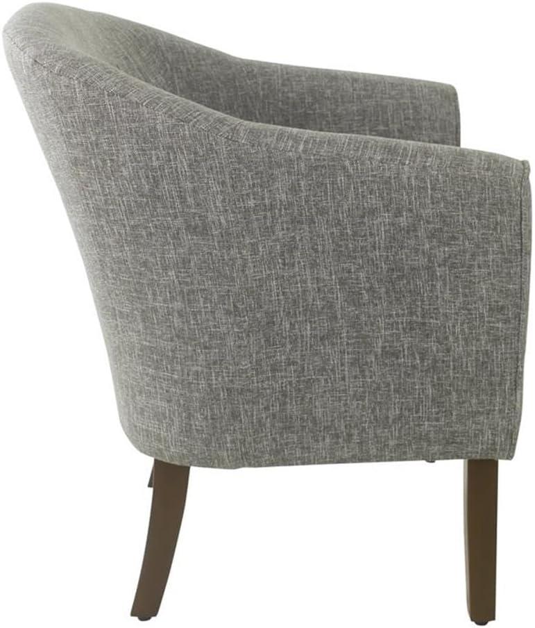 Modern Barrel Accent Chair Gray - HomePop: Upholstered Side Chair for Bedroom & Living Room, Comfort Seating