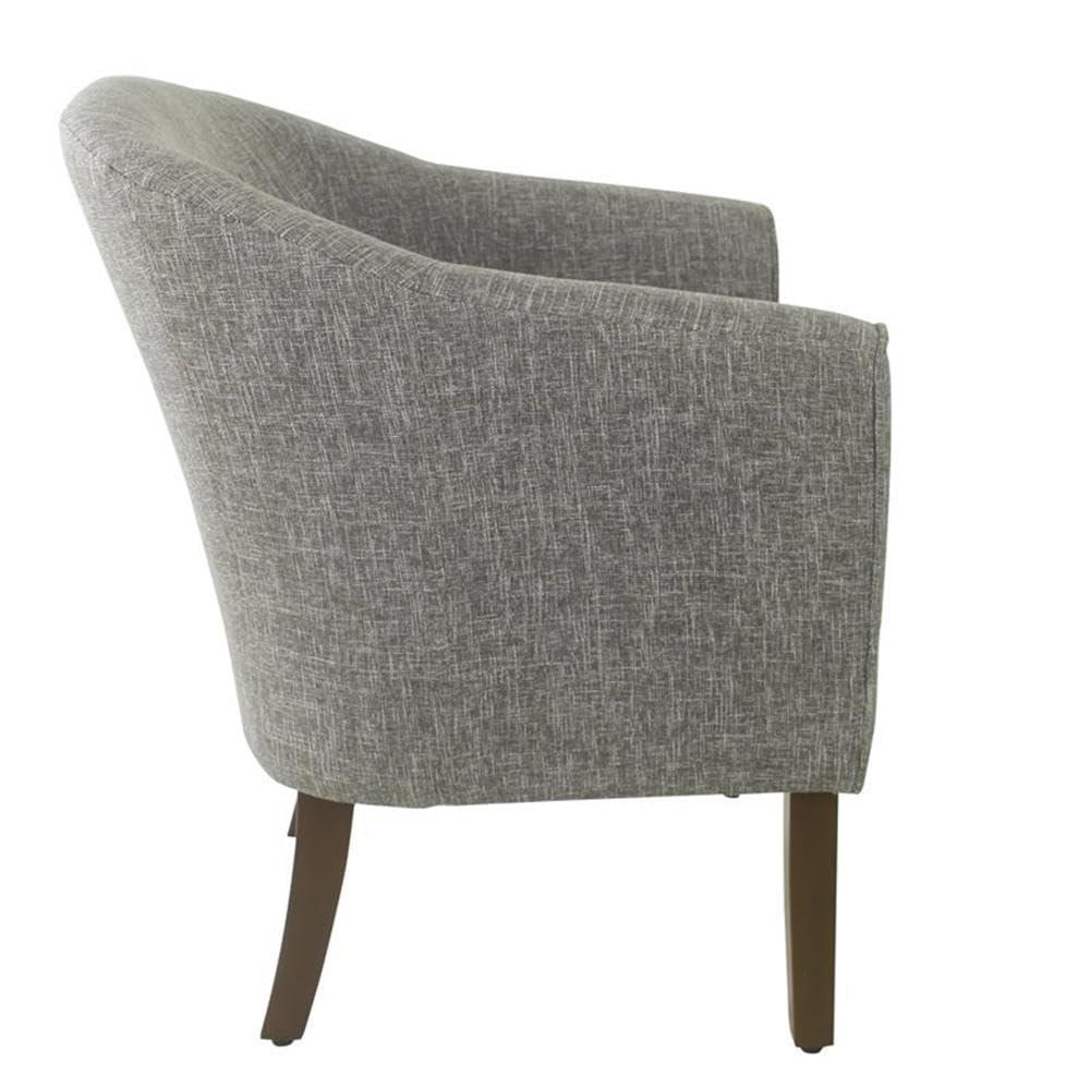 Modern Barrel Accent Chair Gray - HomePop: Upholstered Side Chair for Bedroom & Living Room, Comfort Seating