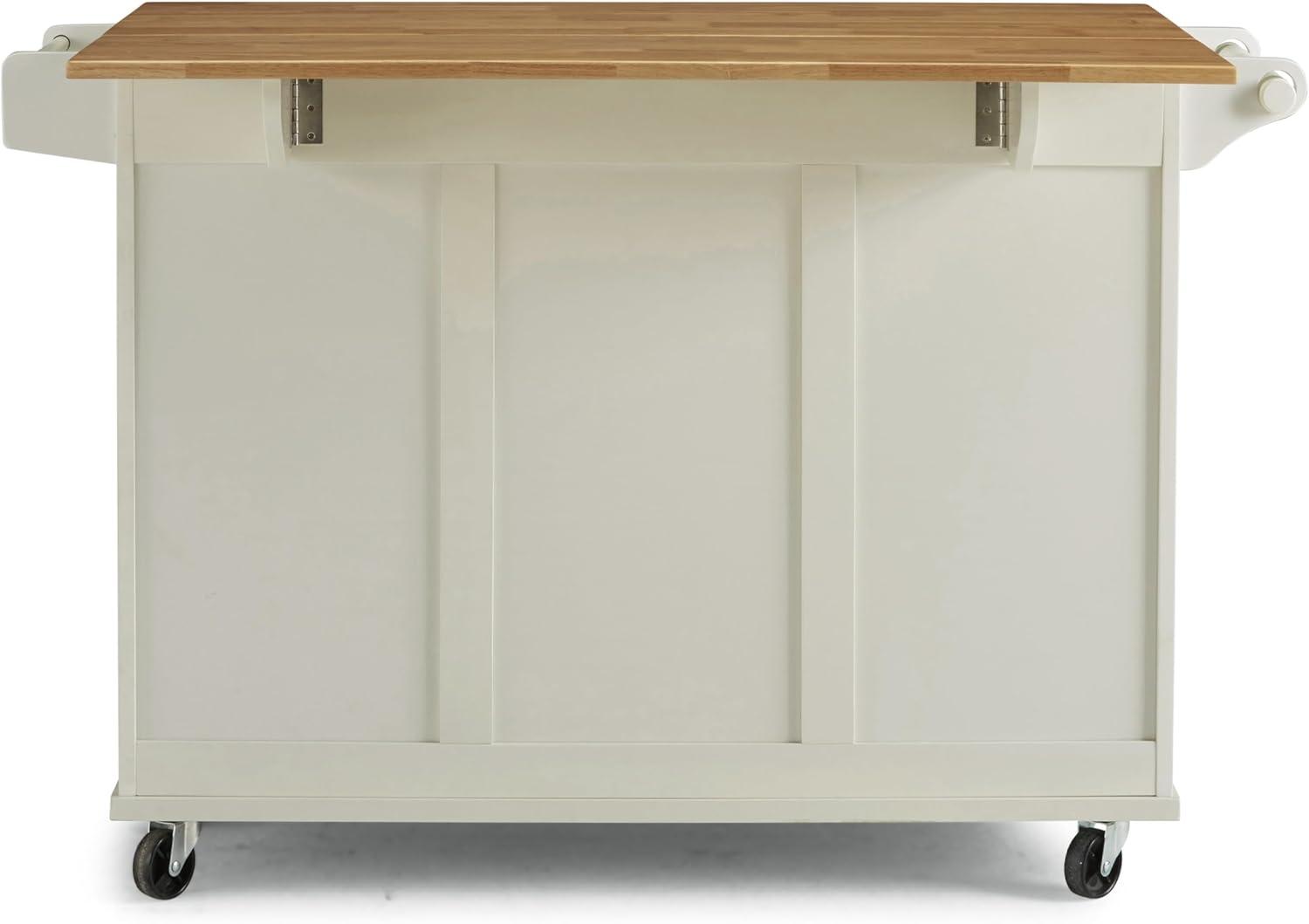 Homestyles Dolly Madison Wood Kitchen Cart in Off White