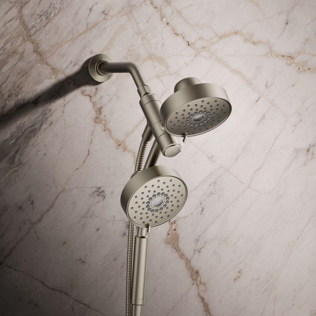 Kohler Purist® 2-In-1 Multifunction Shower Combo Kit, Showerhead and Handshower, Three Spray Settings