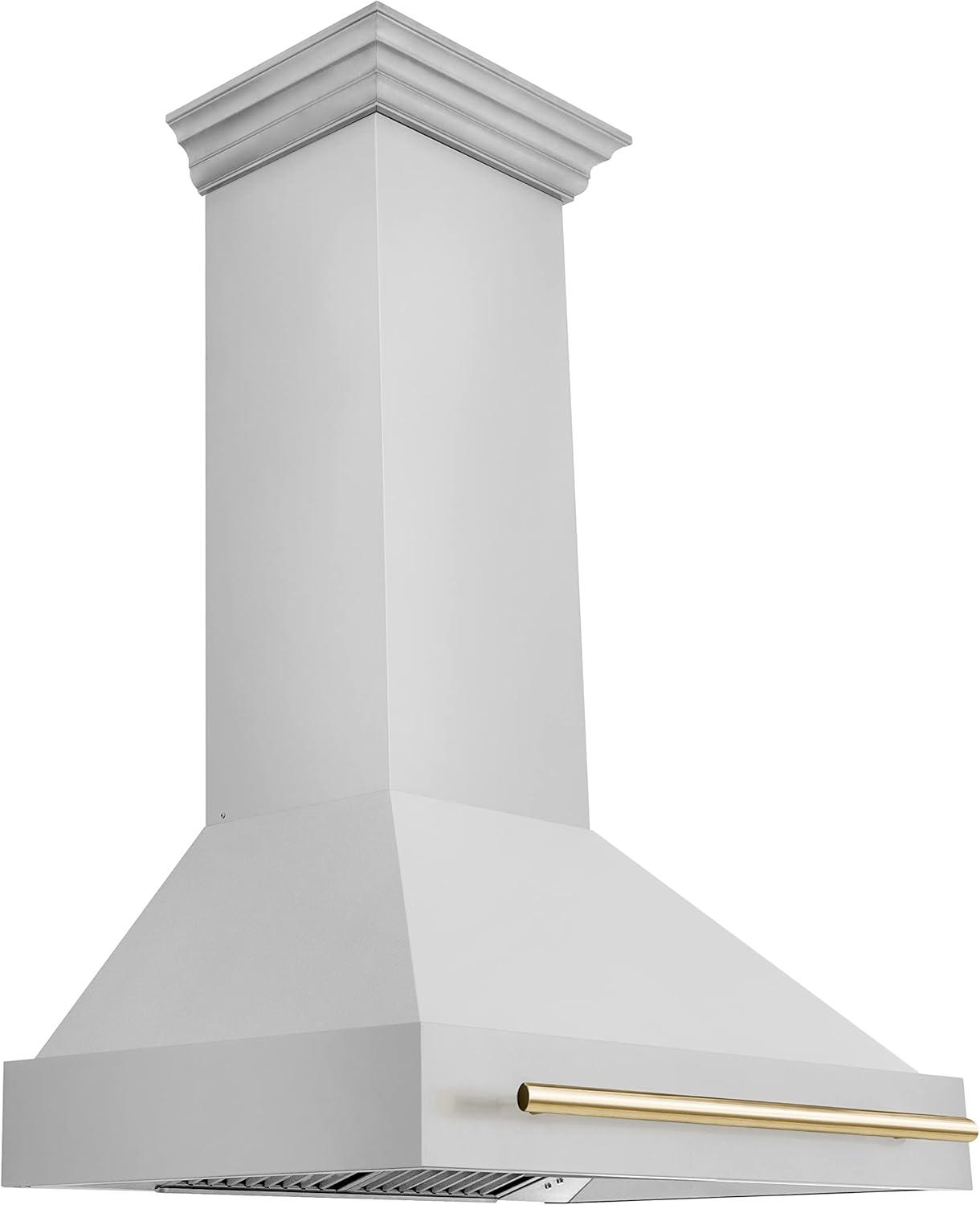 ZLINE ZLINE Autograph Edition 36 in. Stainless Steel Range Hood W/ Stainless Steel Shell & Champagne Bronze Handle 8654STZ-36-G