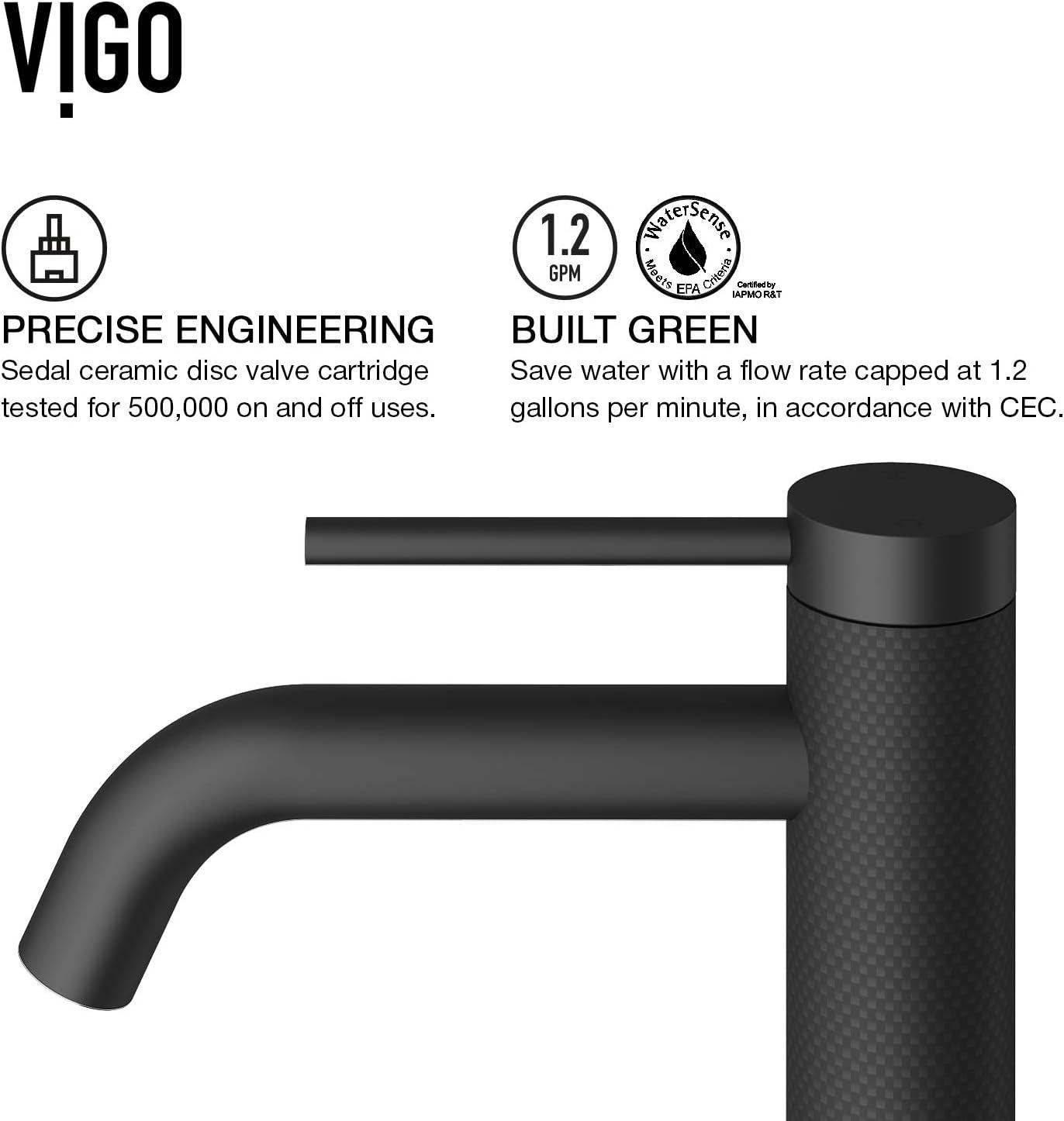 Lexington 10'' Carbon Fiber and Matte Black Bathroom Vessel Faucet