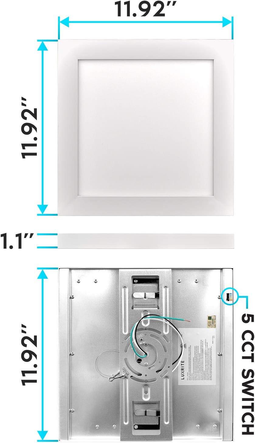 1' x 1' Selectable CCT Dimmable LED Panel Flush Mount Light