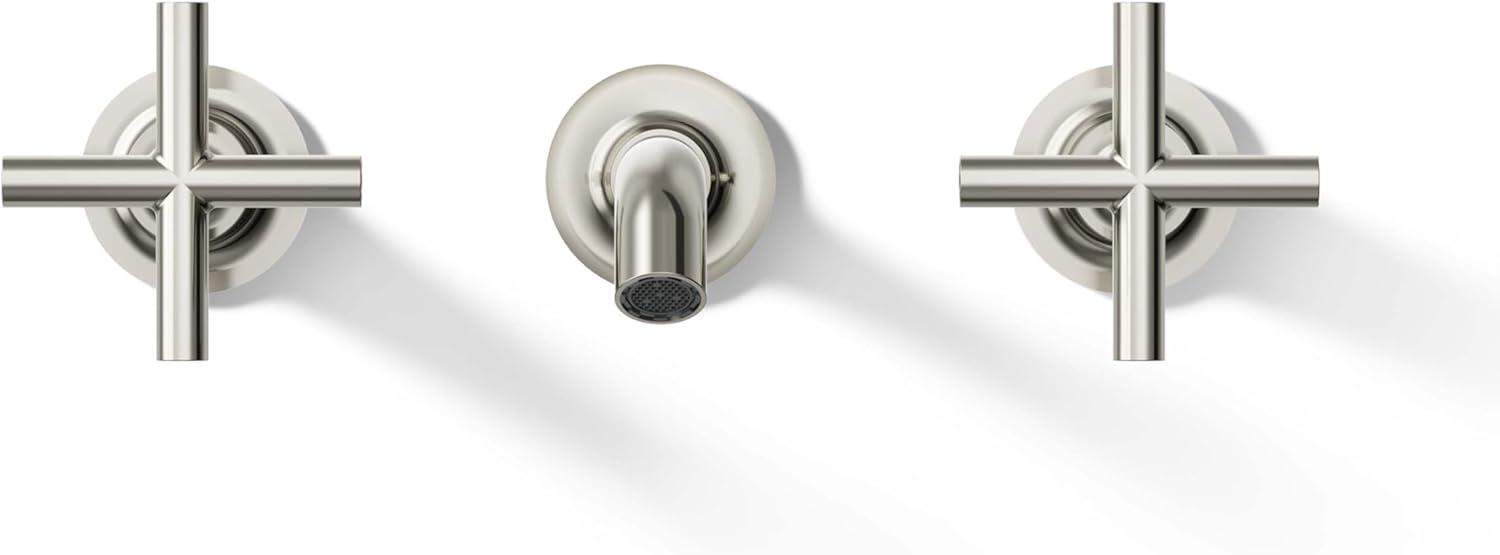 Kohler ® Purist ® Polished Nickel Wall-Mounted Bathroom Sink Faucet and Handles