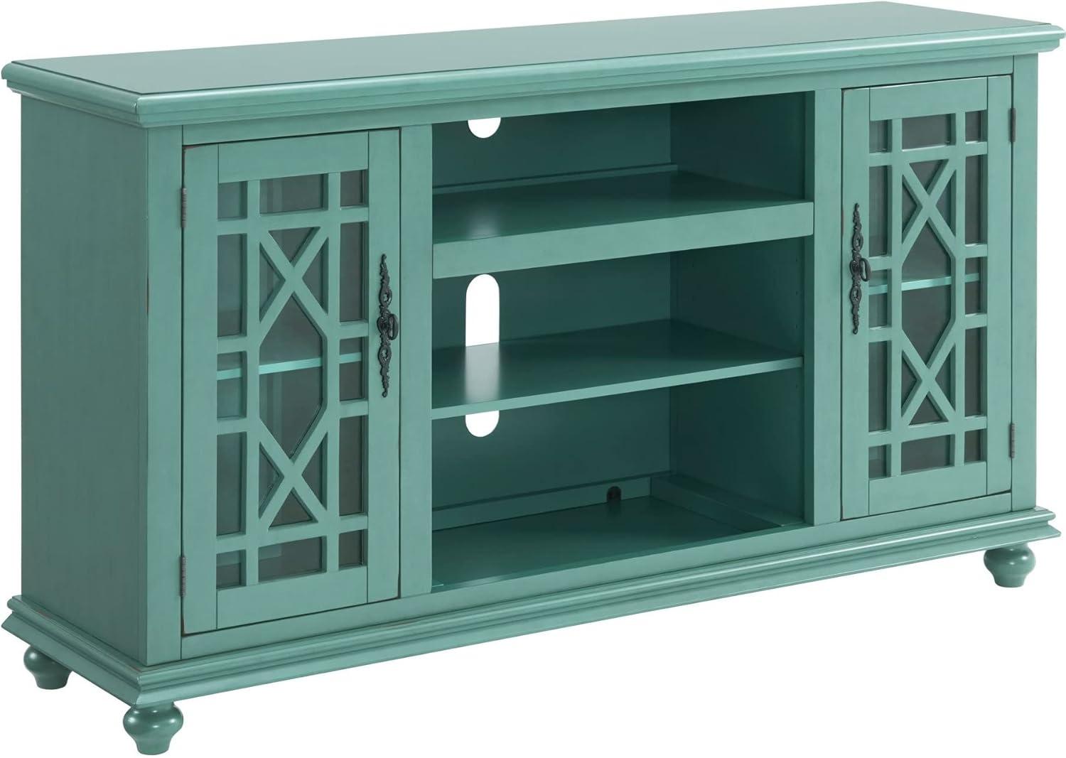 Martin Svensson Home Elegant 2 Door Antique Teal 63" TV Stand