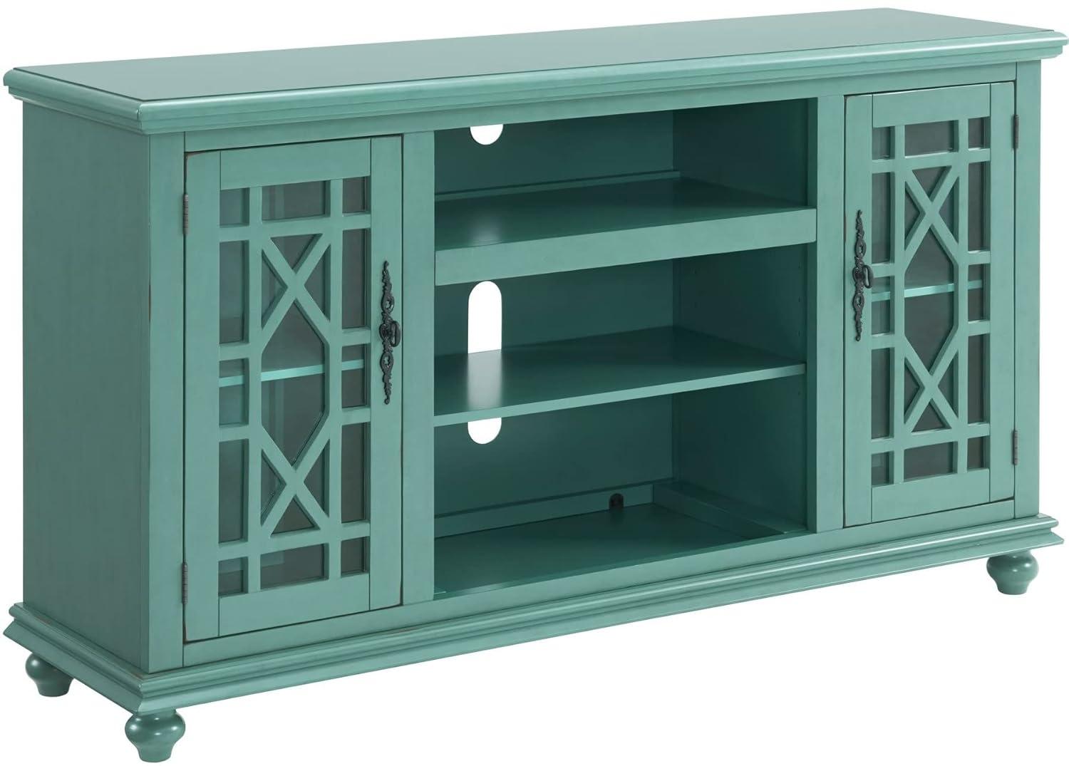 Martin Svensson Home Elegant 2 Door Antique Teal 63" TV Stand