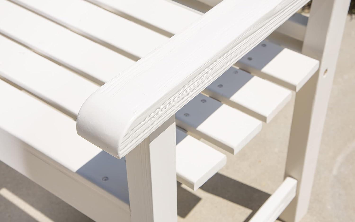 Shine Company Belfort II Wood Garden Bench, Eggshell White