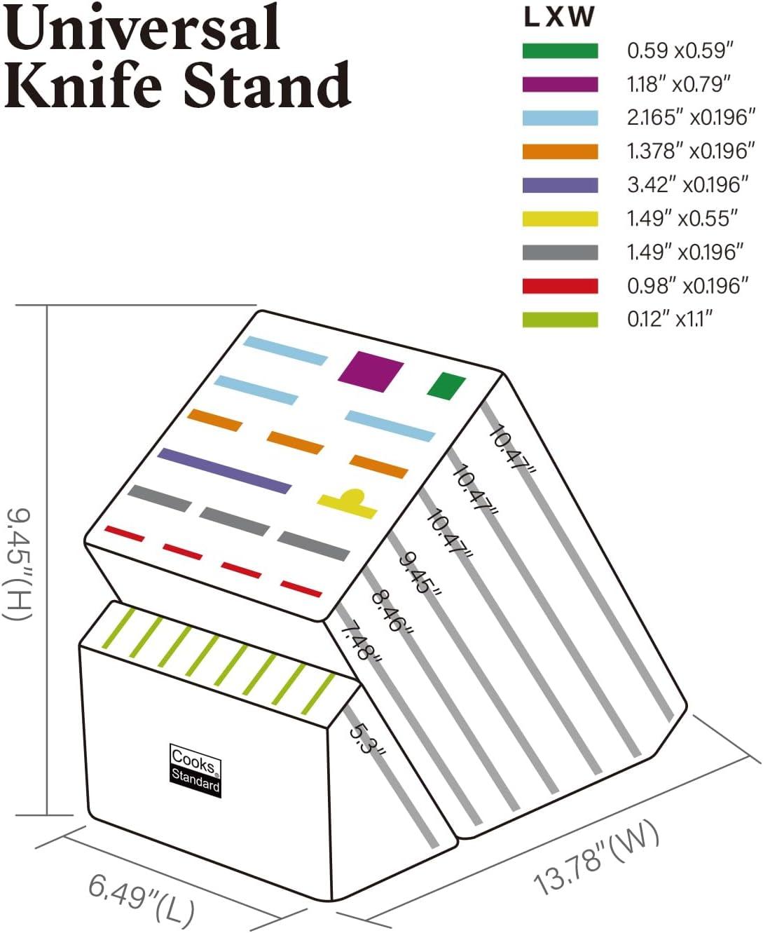 Cooks Standard 25-Slot Bamboo Knife Block with Non-Skid Feet