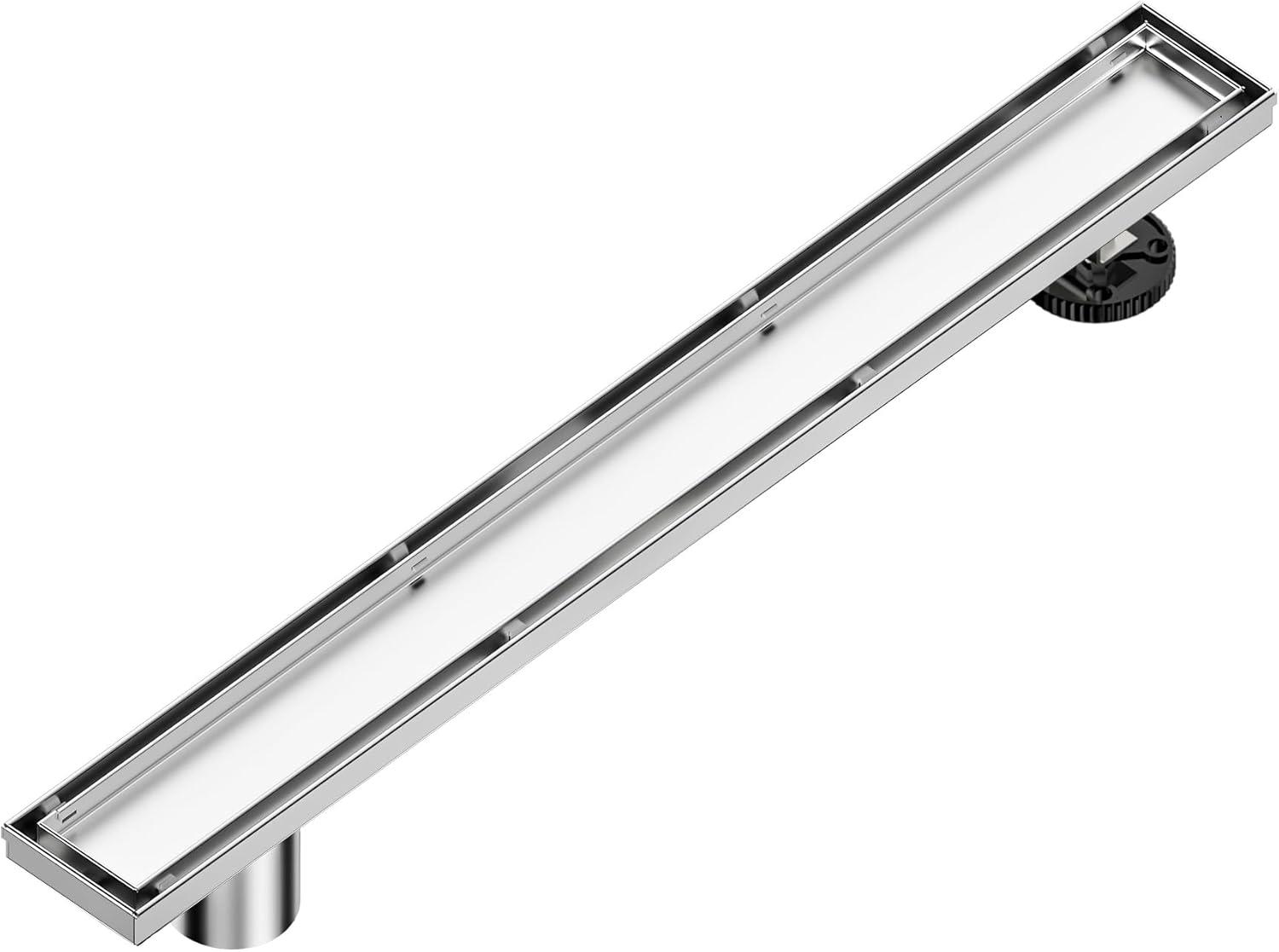 32-Inch Brushed Stainless Steel Linear Shower Drain with Tile Insert