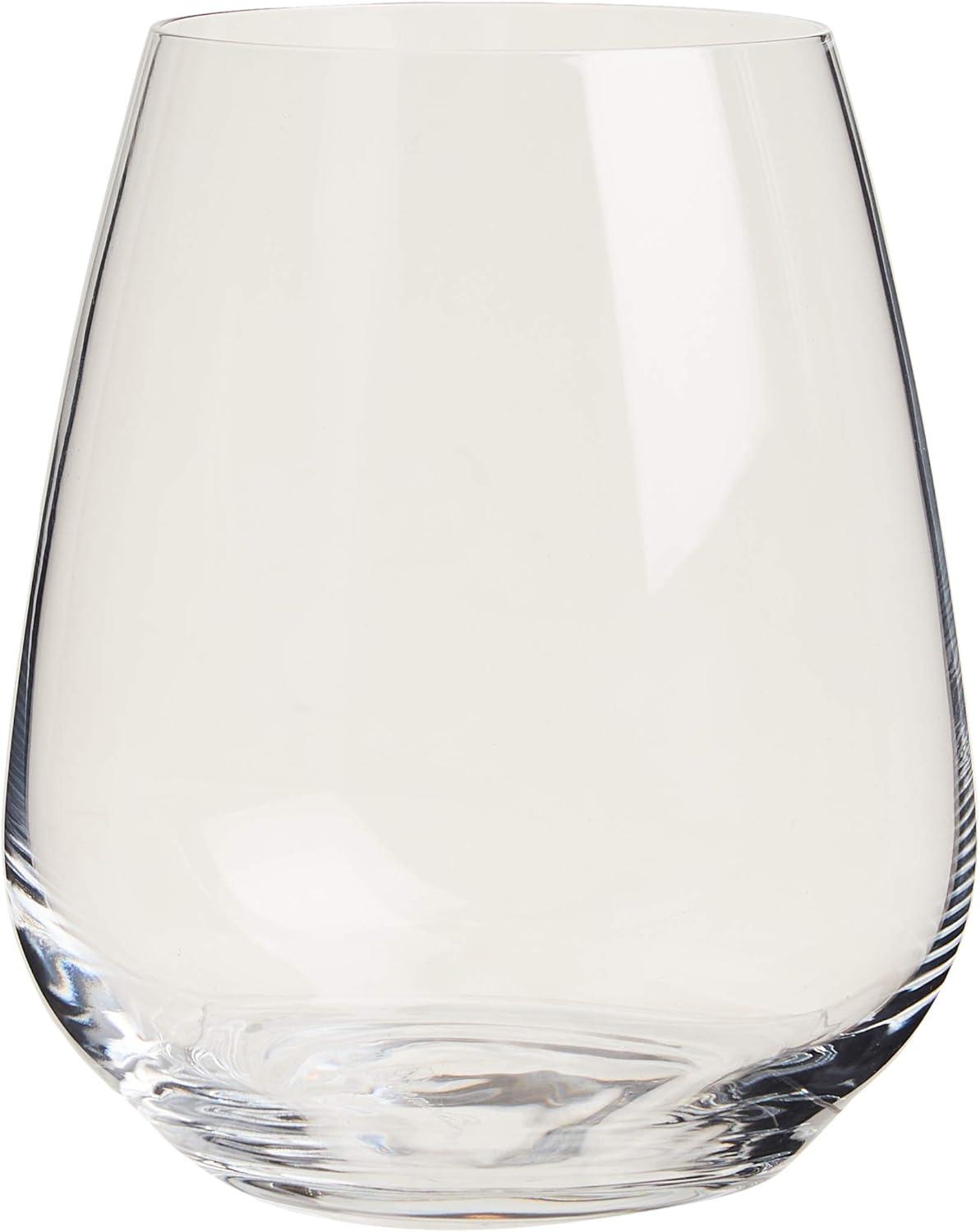 Luigi Bormioli Clear Lead-Free Crystal Stemless Wine Glasses, Set of 6