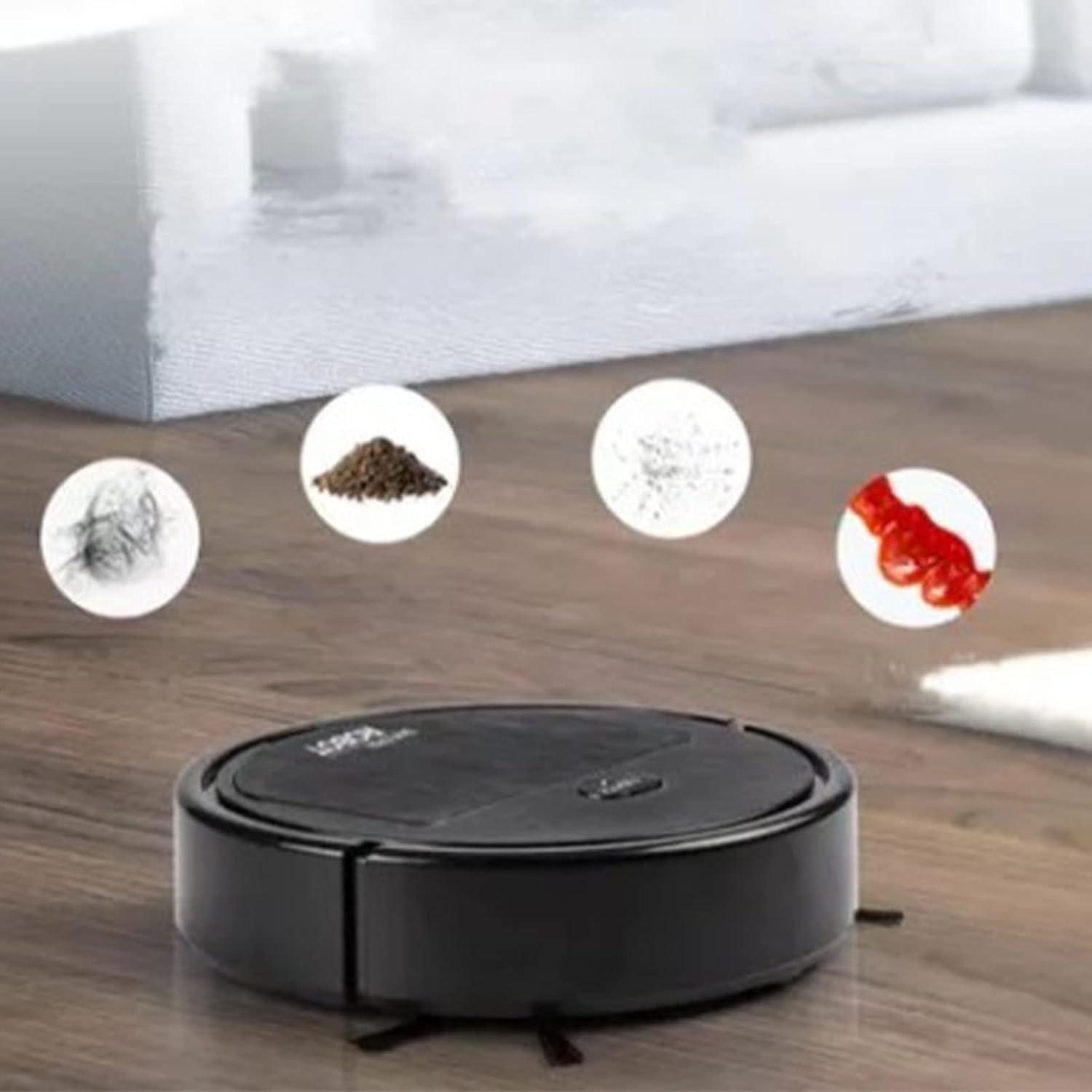 LACKUST 3-in-1 Smart Robot Vacuum Cleaner,Sweeping Robot Mop Suction Intelligent Three-in-one Cleaning Machine Lazy Vacuum Cleaner Home Appliances,Black