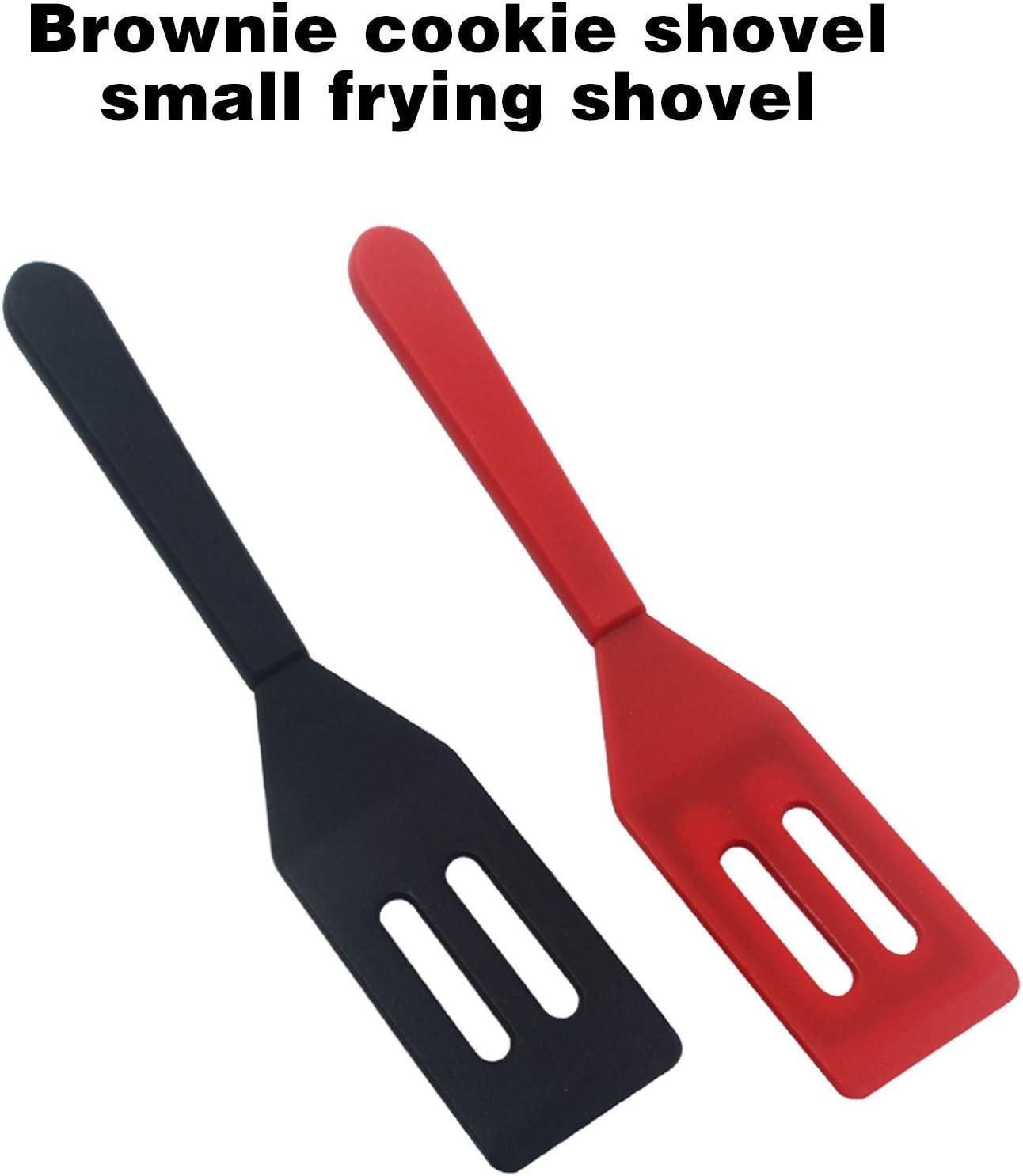 Mini Brownie Serving Spatula, Cookie Silicone Spatulas Flexible Nonstick Silicone Serve Turner Heat-Resistant for Flip Egg in Small Frying Pan Cookie Batter Cookware Cooking Baking