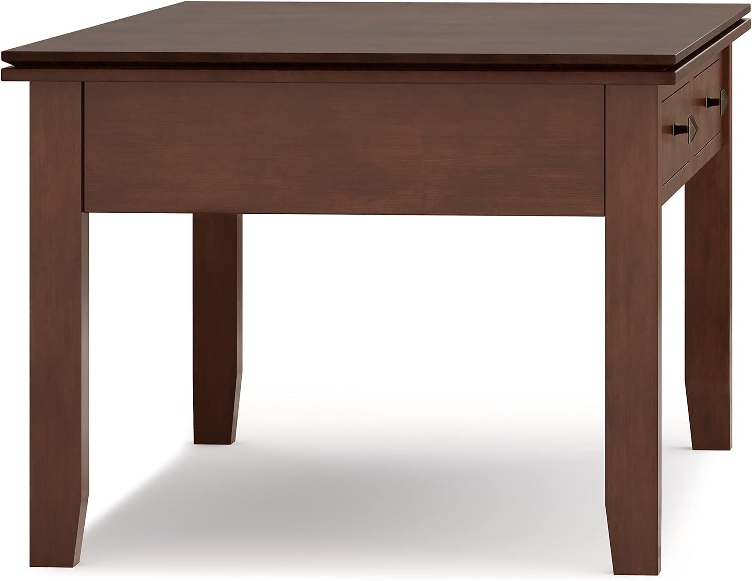 Simpli Home Artisan 46 in W Contemporary Lift Top Coffee Table in Russet Brown