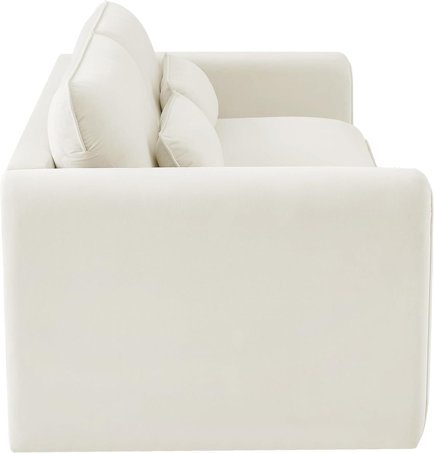 Meridian Furniture Sloan Cream Velvet Fabric Sofa