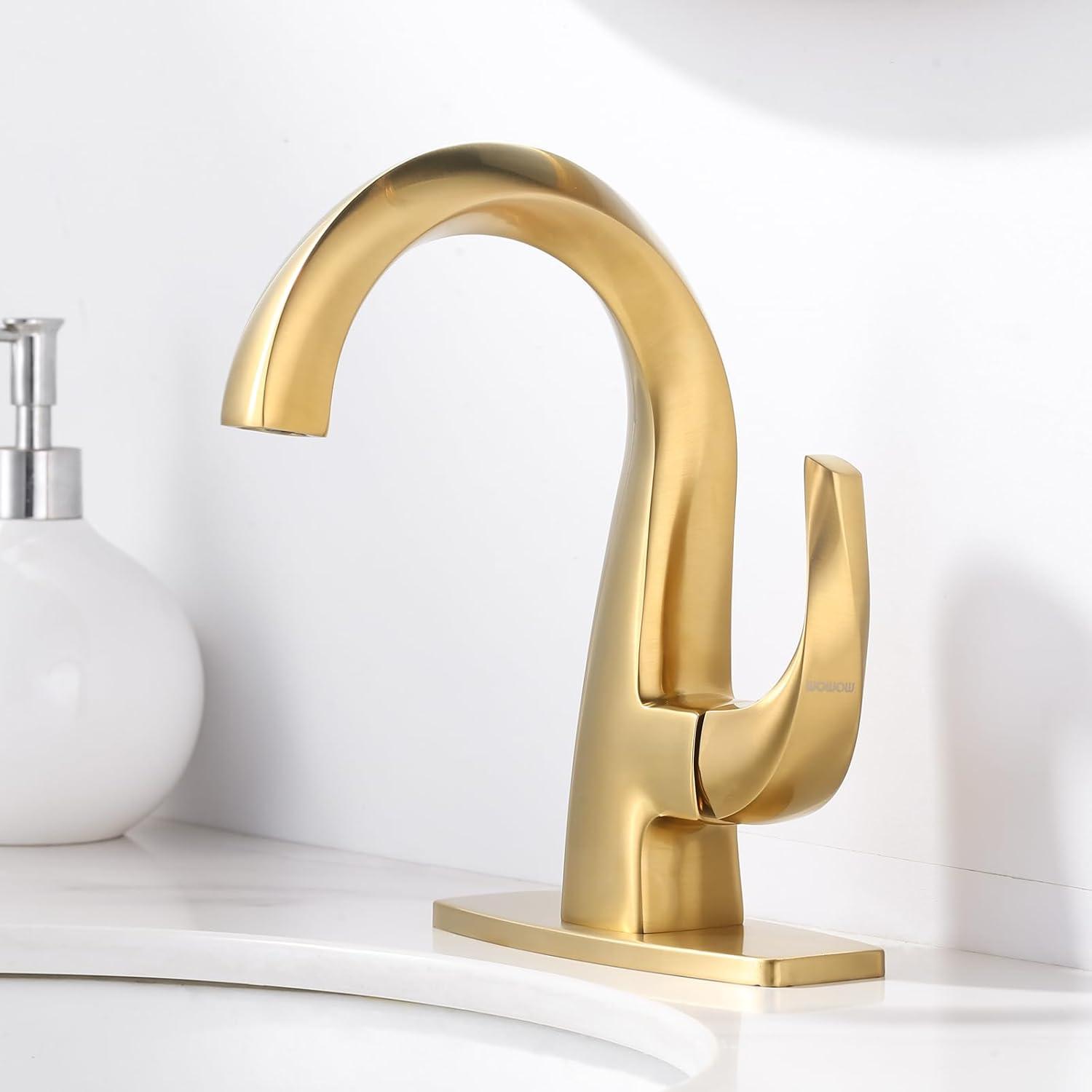 Single-Hole Single-handle Bathroom Faucet with Drain Assembly