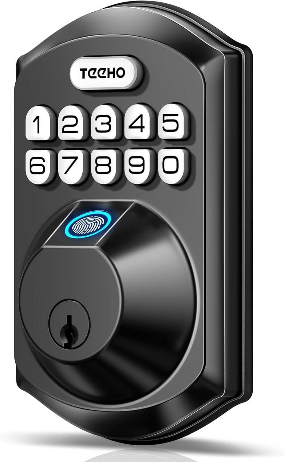 Matte Black Electronic Keypad Fingerprint Door Lock