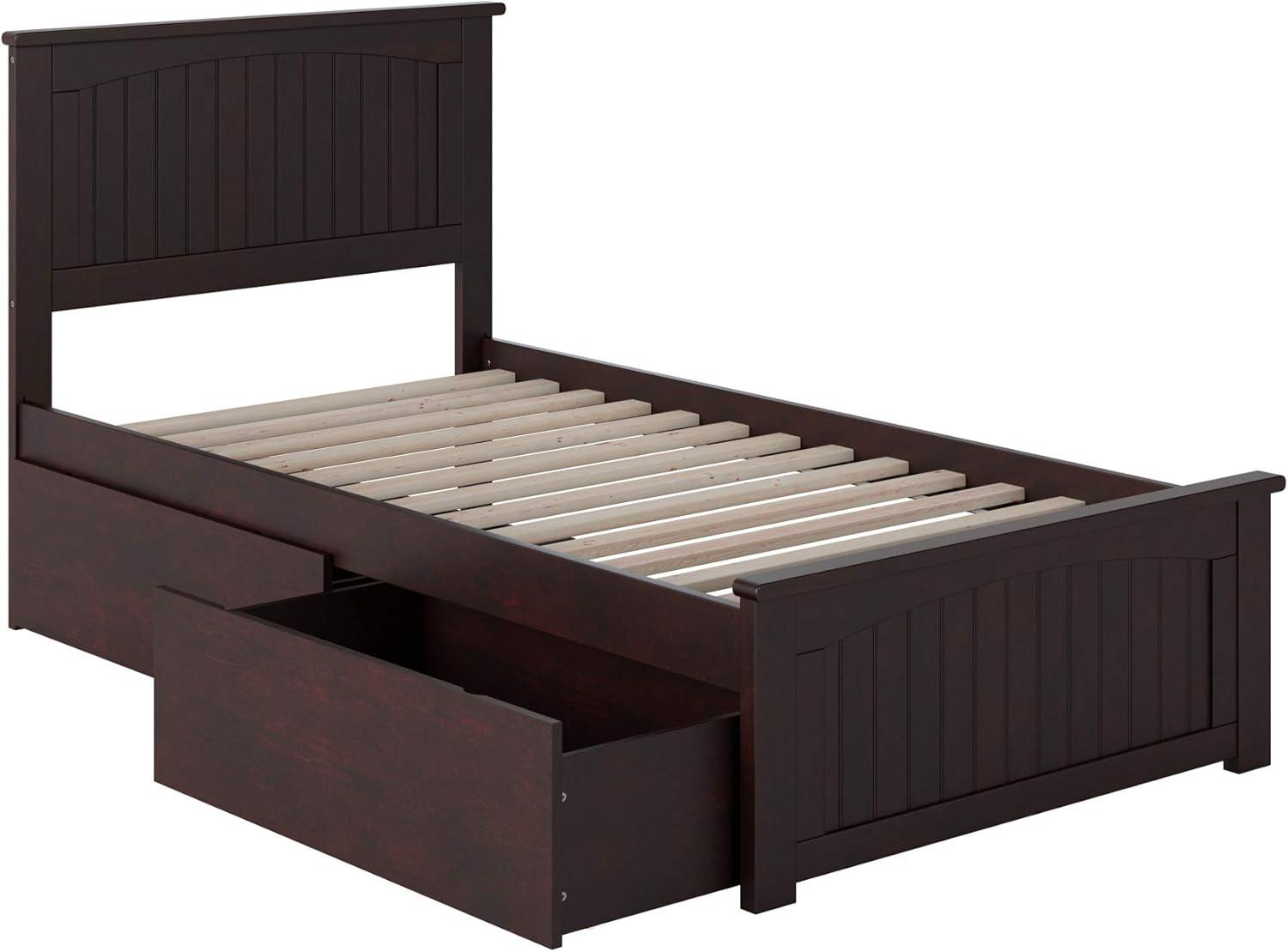 Nantucket Platform Bed with Matching Foot Board with 2 Urban Bed Drawers, Multiple Colors, Multiple Sizes