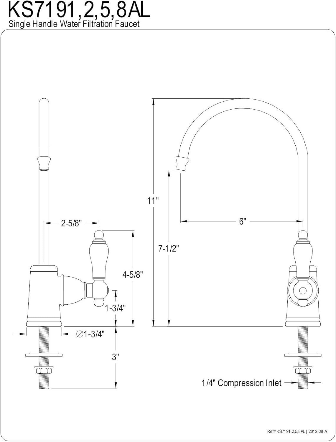 Polished Brass Single Handle Water Filtration Faucet