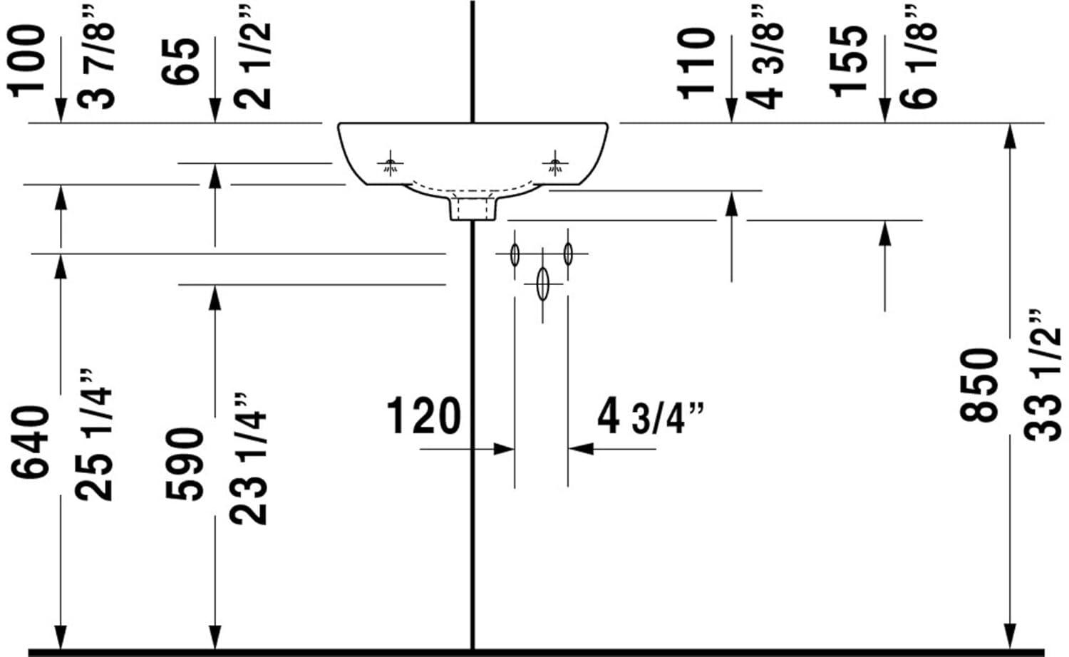 Duravit 072243 Me By Starck 13-3/4" Corner Lavatory Sink - White