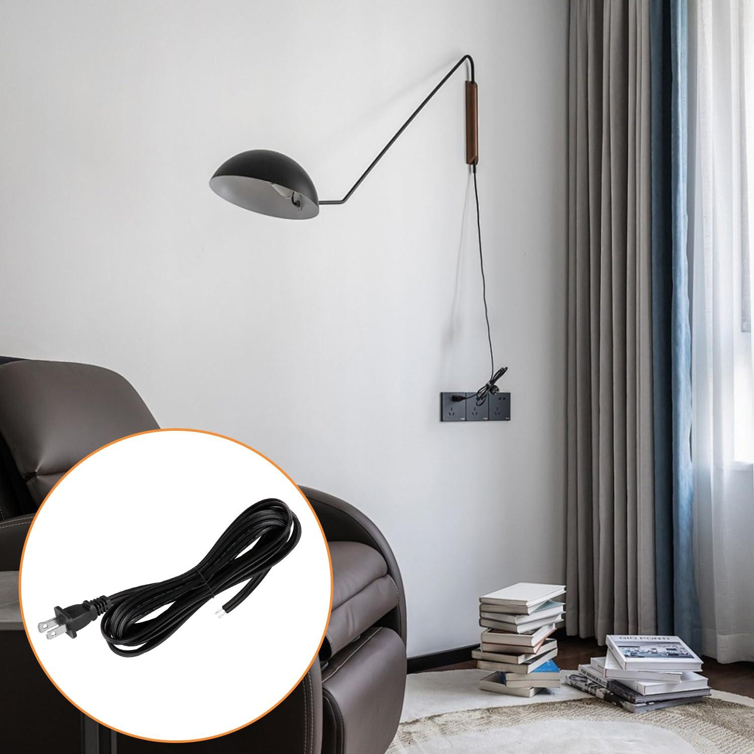 8 ft. Replacement Cord Set with Polarized Plug on 1-End, Black