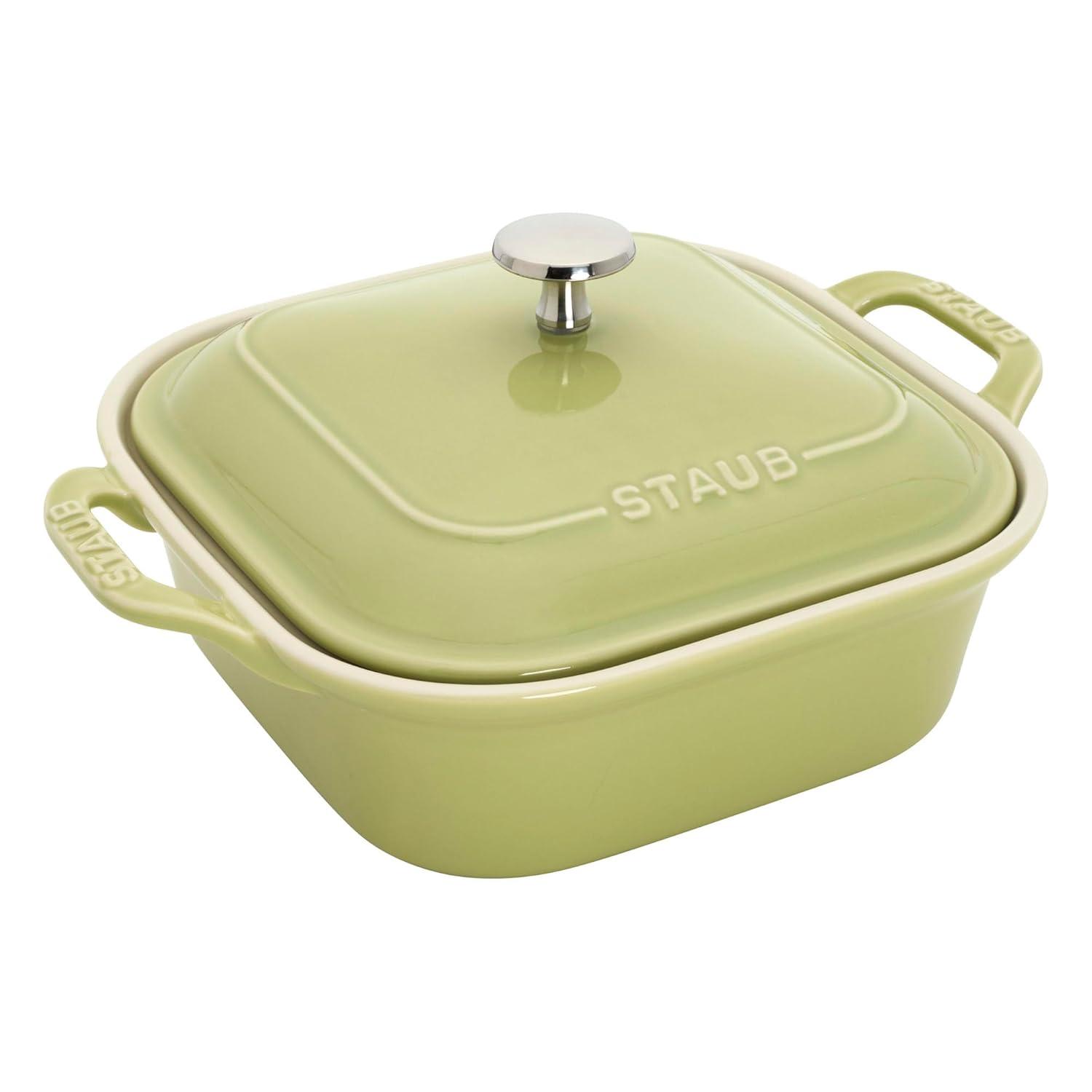 Staub Staub Ceramic 4-Pc Baking Pans Set, Casserole Dish With Lid, Brownie Pan,