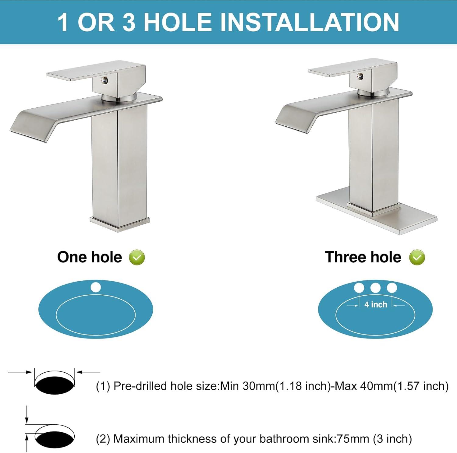 1 Single-handle Bathroom Faucet with Drain Assembly