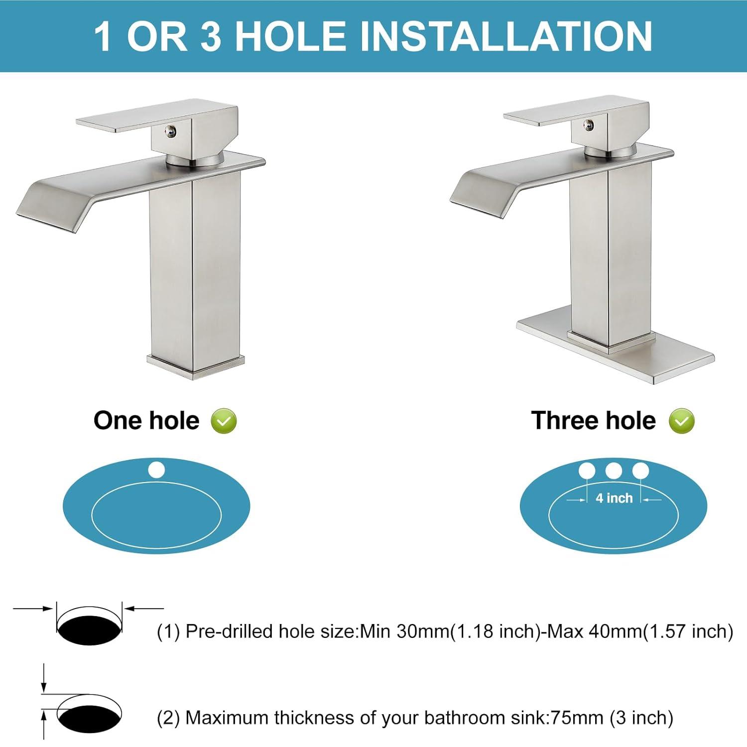 1 Single-handle Bathroom Faucet with Drain Assembly