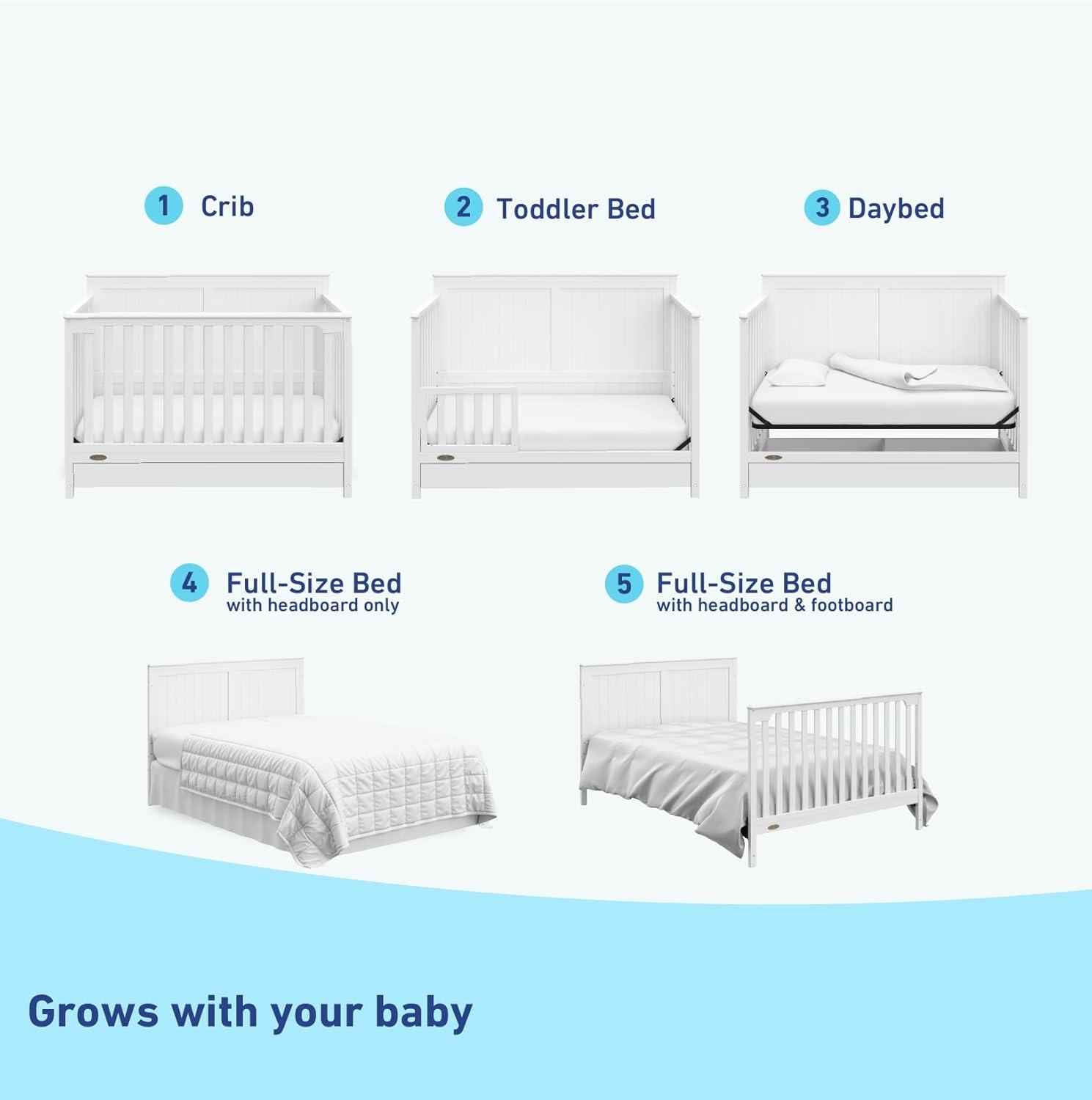 Graco Hadley 5-in-1 Convertible Crib with Drawer