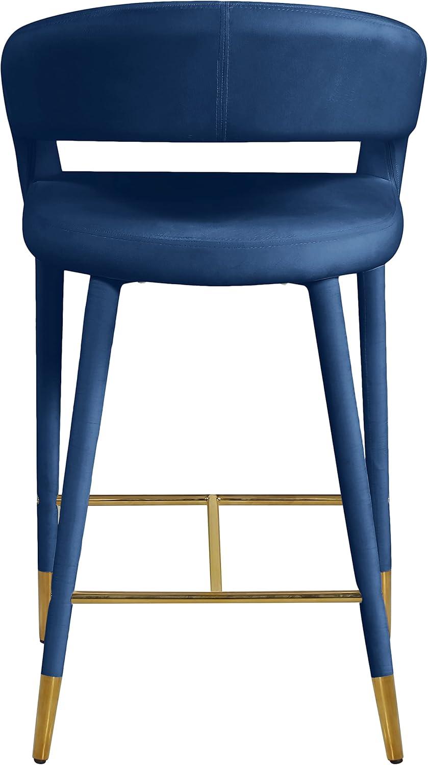 Meridian Furniture Destiny Navy Velvet Stool