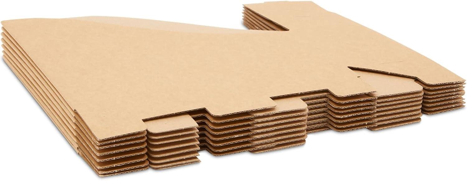 Juvale 8-Pack Kraft Paper Material Cardboard Magazine File Holder Boxes with Labels - Desk Organizer for Documents Storage