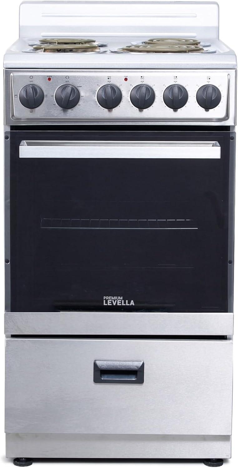 Premium Levella 24" Freestanding Electric Range with 4 Burners and 2.6 Cu. Ft. Oven Capacity