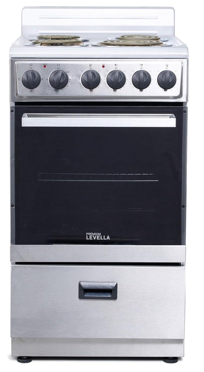 Premium Levella 24" Freestanding Electric Range with 4 Burners and 2.6 Cu. Ft. Oven Capacity